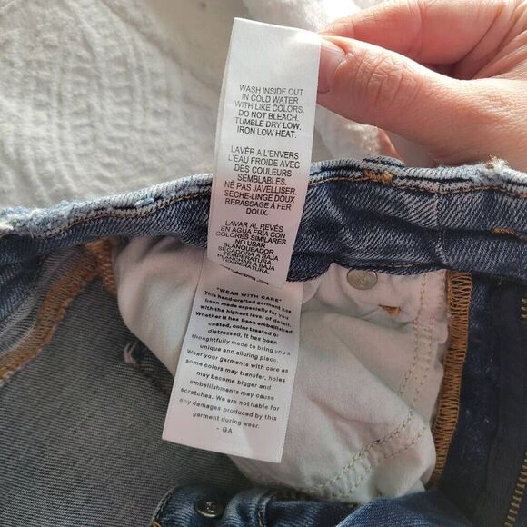 Good American Good Legs Distressed Skinny Jeans Womens 6 / 28 Medium Wash Ripped - Picture 6 of 8